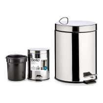 Waste bin with pedal 92213 Silver Plastic 3 L (17 x 25 x 22 cm)