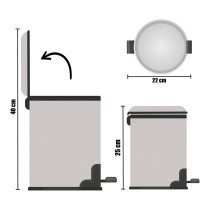 Mülleimer mit Pedal 92213 Silberfarben Kunststoff 3 L (17 x 25 x 22 cm)