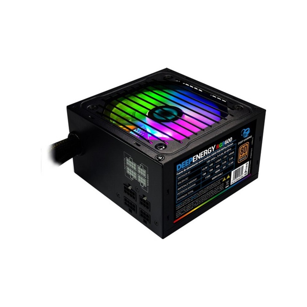 Stromquelle CoolBox DG-PWS600-MRBZ RGB 600W Schwarz 600 W