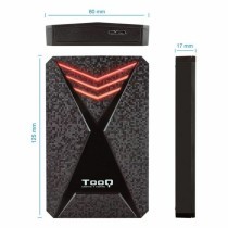 Invólucro de Disco Rígido TooQ TQE-2550RGB 2,5" USB 3.0 RGB Preto