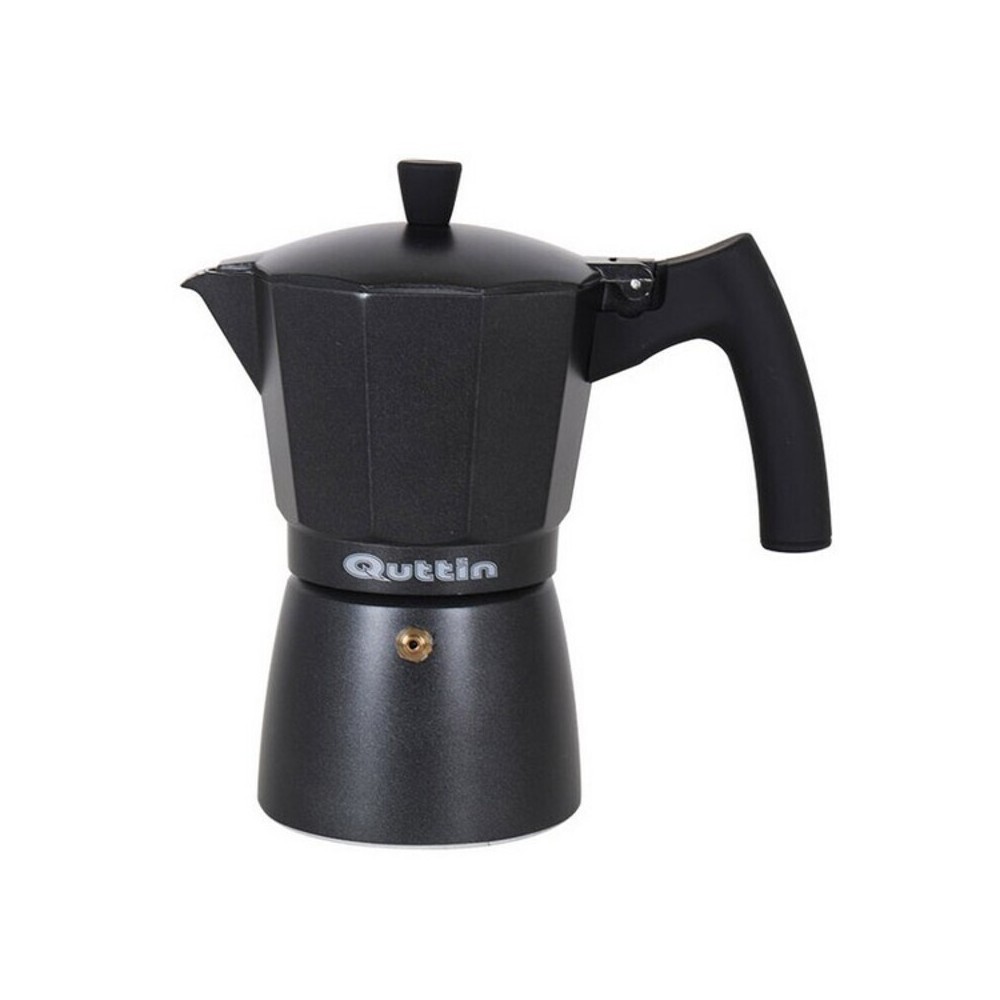 Italian Coffee Pot Quttin Darkblack Induction Black