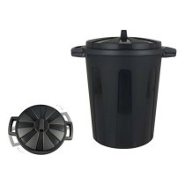 Cubo para la Basura Dem Negro Con Tapa