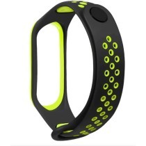 Watch Strap Cool Black Green Xiaomi Mi Band 5 , 6, 7, Amazfit Band 5