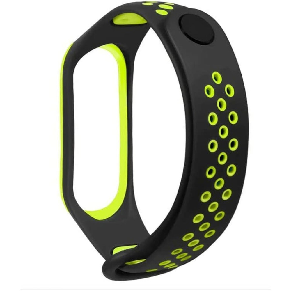 Correia para Relógio Cool Preto Verde Xiaomi Mi Band 5 , 6, 7, Amazfit Band 5