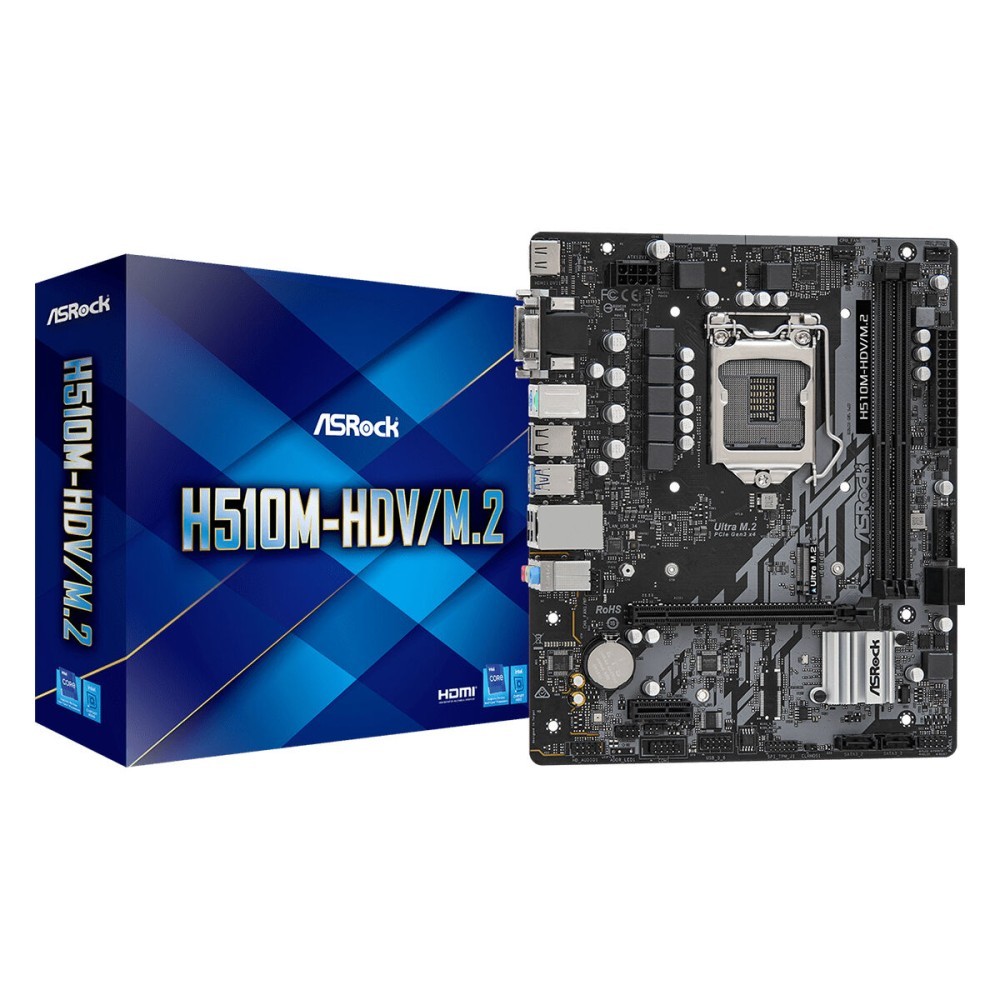 Placa Mãe ASRock H510M-HDV/M.2 LGA 1200 Intel H510