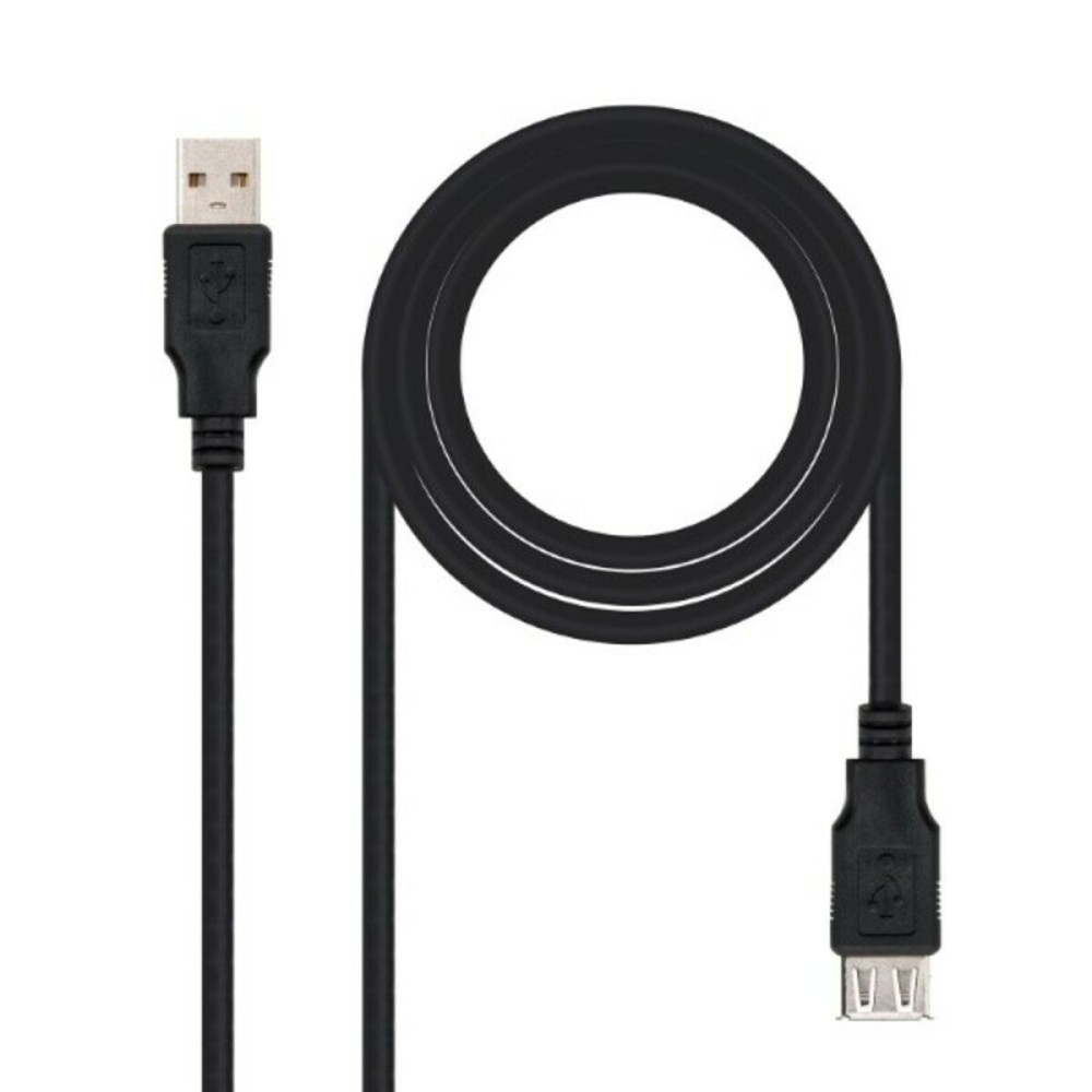 USB 2.0 Cable NANOCABLE 10.01.0202 1 m Black