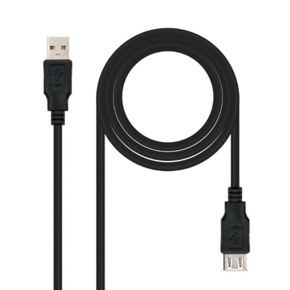 Cable USB 2.0 NANOCABLE 10.01.0202 1 m Negro