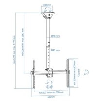 Soporte TV Techo TooQ LPCE1170TSLI-B 37-70"