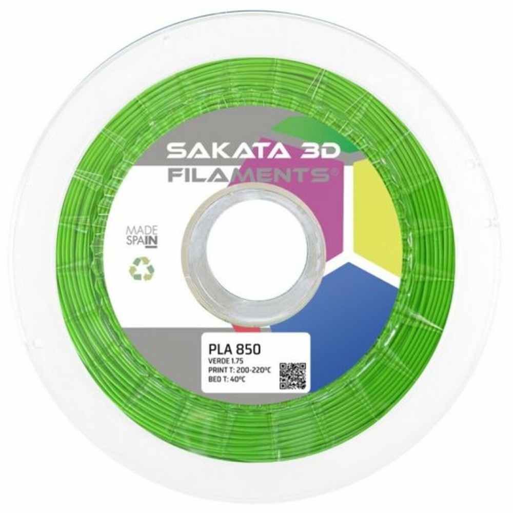 Bobina de Filamento Sakata 3D PLA 3D850 Verde Ø 1,75 mm