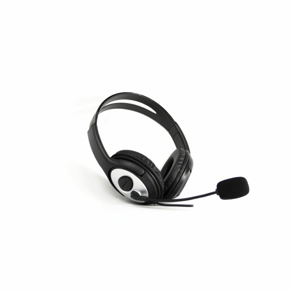 Auriculares com microfone CoolBox COO-AUM-01 Preto Preto/Prateado