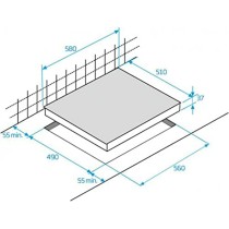 Platte aus Glaskeramik BEKO HIC63402T 60 cm 5700 W