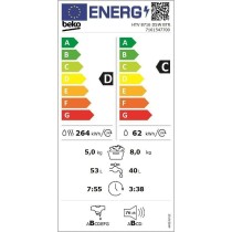 Lavadora - Secadora BEKO HTV 8716 DSW BTR 1400 rpm 8 kg