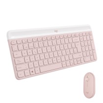 Keyboard and Mouse Logitech MK470 Slim Combo Pink Spanish Qwerty