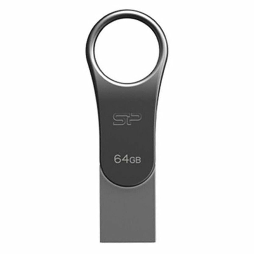 USB stick Silicon Power SP064GBUC3C80V1S 64 GB Titanium black Silver 64 GB