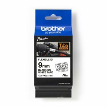 Cinta Laminada para Rotuladoras Brother TZEFX221 Negro Negro/Blanco (9 mm x 8 m)