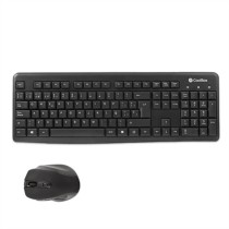 Teclado e Rato CoolBox COO-KTR-02W Qwerty espanhol Preto Sem Fios