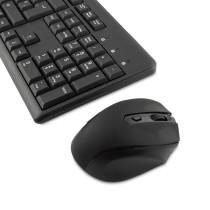 Teclado e Rato CoolBox COO-KTR-02W Qwerty espanhol Preto Sem Fios