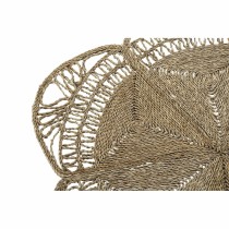 Tapete DKD Home Decor 150 x 150 x 1 cm Flor Natural Poliéster Multicolor Fibra Entrançado Zostera marina