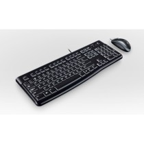 Keyboard and Mouse Logitech Desktop MK120 USB Black Italian