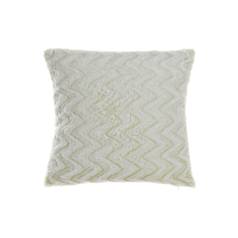 Cojín DKD Home Decor Blanco Cuadrada Zig-zag Alpino 45 x 10 x 45 cm