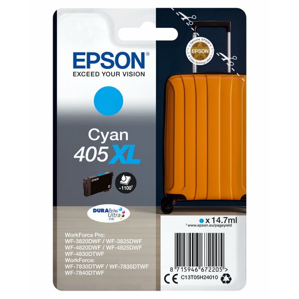 Original Ink Cartridge Epson 405XL DURABrite Ultra Ink Cyan