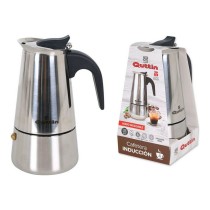 Italian Coffee Pot Quttin Silver Stainless steel (4 Cups)