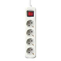 Extensão com 4 tomadas com interruptor Silver Electronics Branco