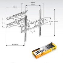 TV Wall Mount with Arm Axil AC0593E 26"-65" 30 Kg 26" 30 Kg