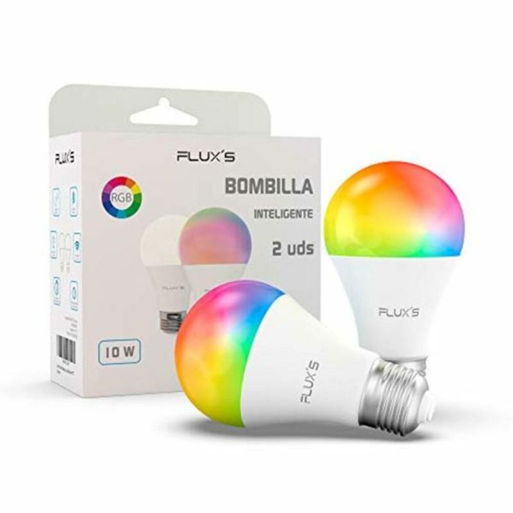 Lampadina Intelligente Flux's LED Wi-fi E27 10W Multicolore (2 pcs)
