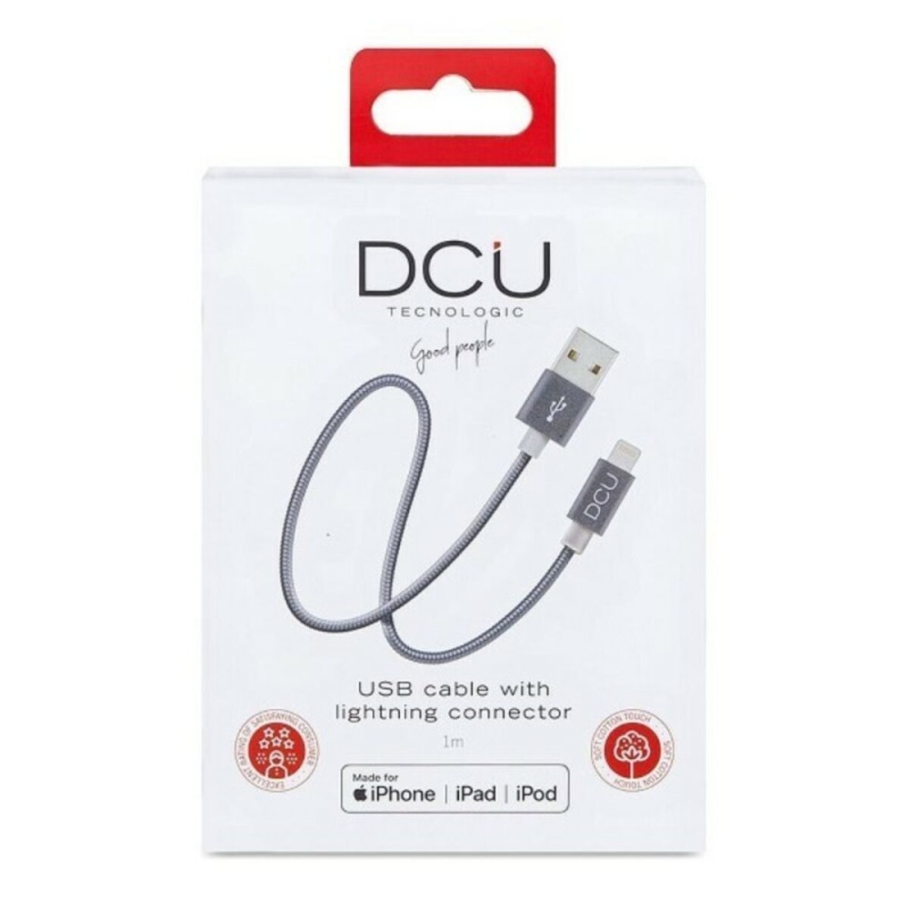 USB-Ladekabel DCU Lightning iPhone Grau 1 m