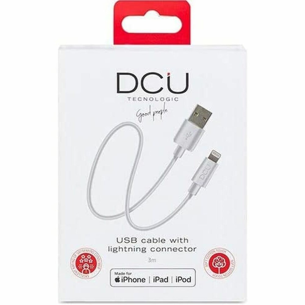 Caricabatterie USB per iPad/iPhone DCU 4R60057 Bianco 3 m