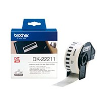 Nastro a Sequenza Continua Brother DK22211 29 mm Nero Nero/Bianco Bianco