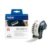 Tira de Filme Contínua Brother DK22211 29 mm Preto Preto/Branco Branco