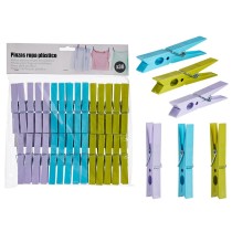 Clothes Pegs Blue Green Purple Plastic