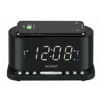 Clock-Radio with Wireless Charger Denver Electronics CRQ-110 12" LED USB Black