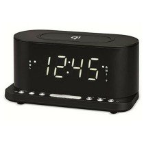 Clock-Radio with Wireless Charger Denver Electronics CRQ-110 12" LED USB Black