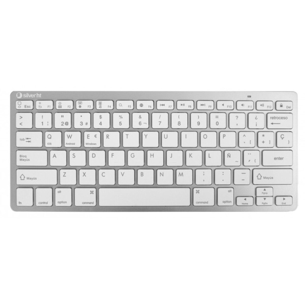 Keyboard Silver Electronics 111938640199 Silver Spanish Qwerty