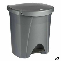 Waste bin with pedal Silver polypropylene 48 L 40 x 44 x 40 cm (2 Units)