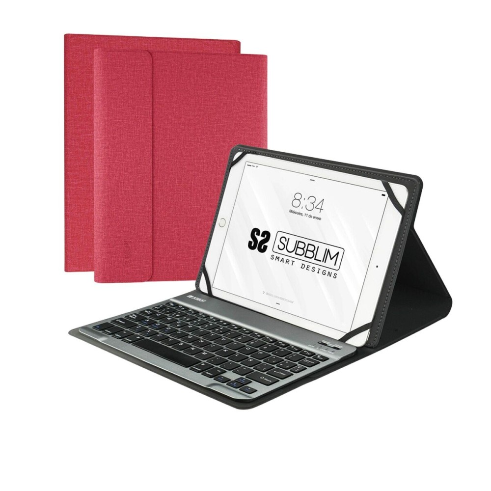 Funda para Tablet y Teclado Subblim SUB-KT2-BT0003 10,1" Rojo Qwerty Español Español