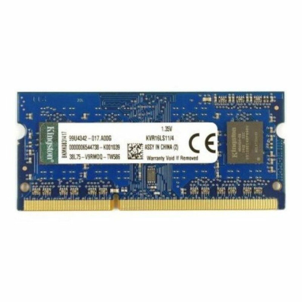 RAM Memory Kingston KVR16LS11 4 GB 1600 MHz DDR3-PC3-12800 CL11 DDR3
