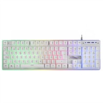 Teclado Mars Gaming MK220 Qwerty Español RGB Blanco