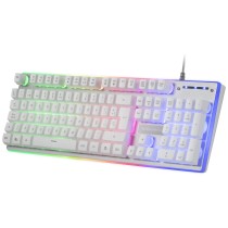 Teclado Mars Gaming MK220 Qwerty Español RGB Blanco