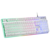 Teclado Mars Gaming MK220 Qwerty Español RGB Blanco