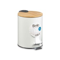 Rubbish bin White Metal Bamboo 3 L (4 Units)