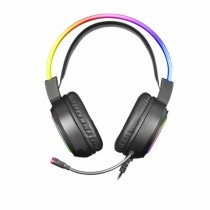 Headphones with Microphone Mars Gaming MHRGB Black