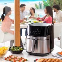 Fritadeira sem Óleo InnovaGoods Fryinn Pro 5500 Preto Aço inoxidável 1700 W 5,5 L