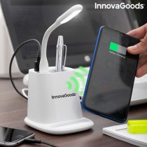 Kabelloses Ladegerät mit Halterung-Organizer und LED-Lampe USB 5 in 1 DesKing InnovaGoods RIV001 Weiß 5 W (Restauriert B)