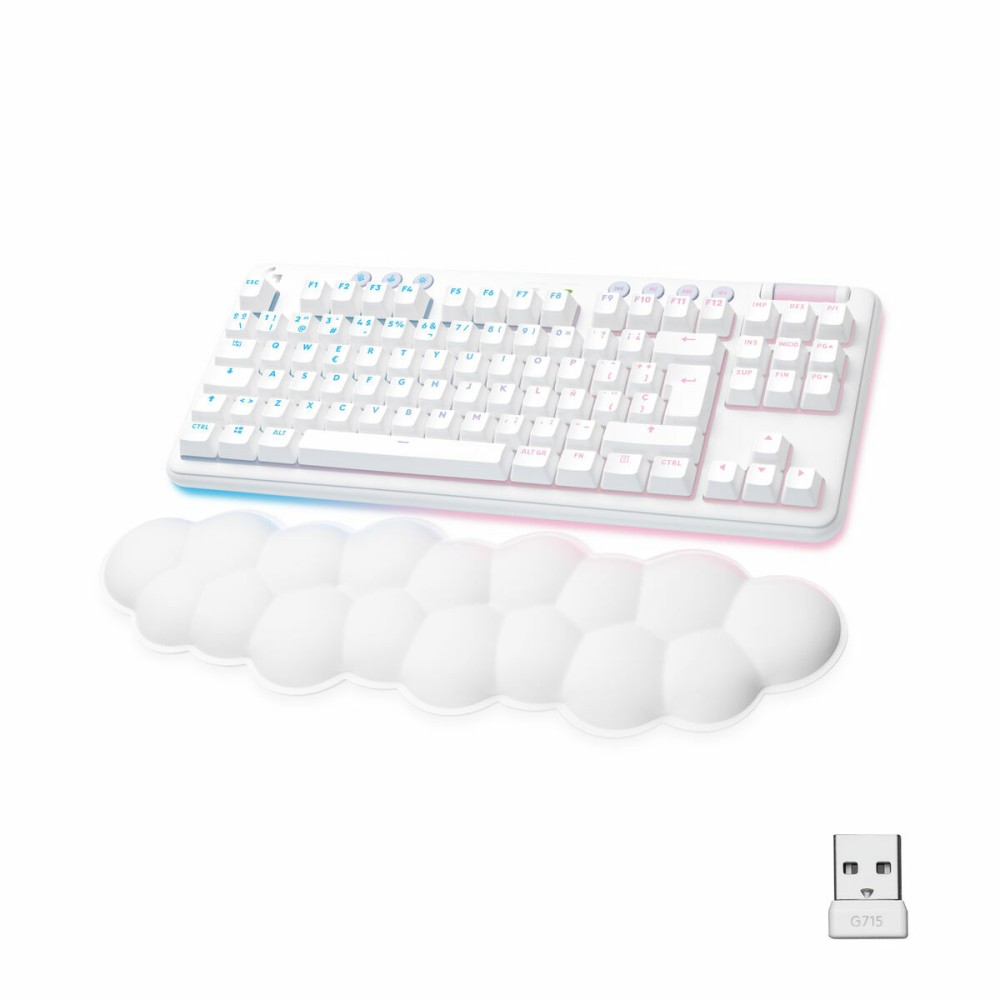 Gaming Keyboard Logitech G715 Spanish Qwerty White