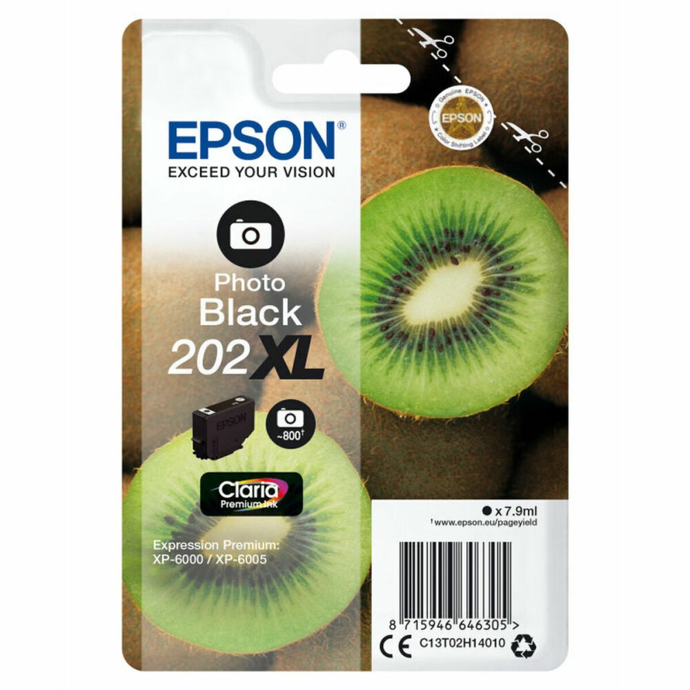 Original Ink Cartridge Epson Singlepack Photo Black 202XL Claria Premium Ink Black