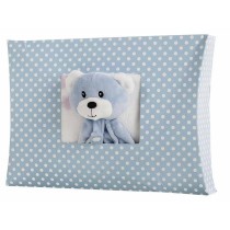 Babydecke 90 x 75 cm Blau Rosa Kuscheltier